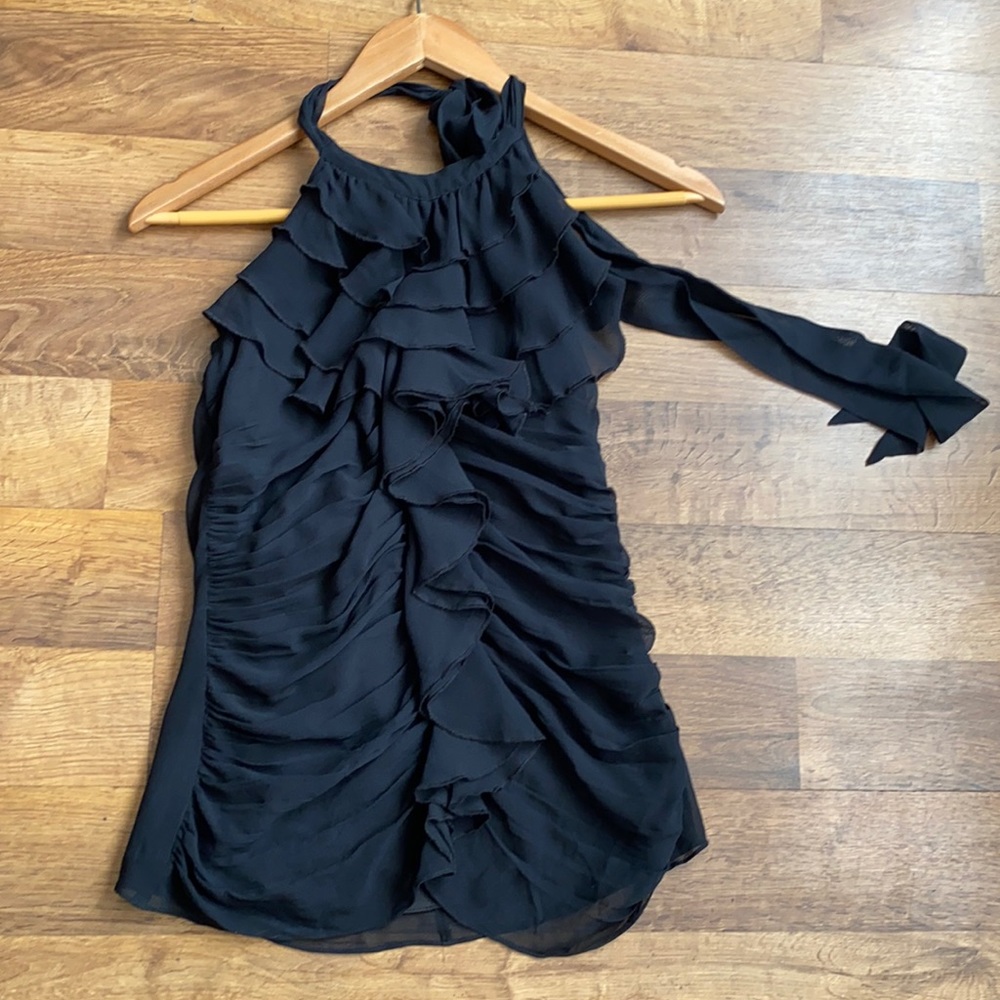 Express Women's Halter Neck Top Small Ruffle
Black Embellished Party size 10
